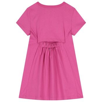 Girls Pink Logo T-Shirt Dress 