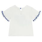 طقم شورت بناتي باللونين الازرق و الابيض مزين بالزهور والقلوب, 1, hi-res