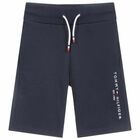 Boys Navy Logo Shorts, 2, hi-res
