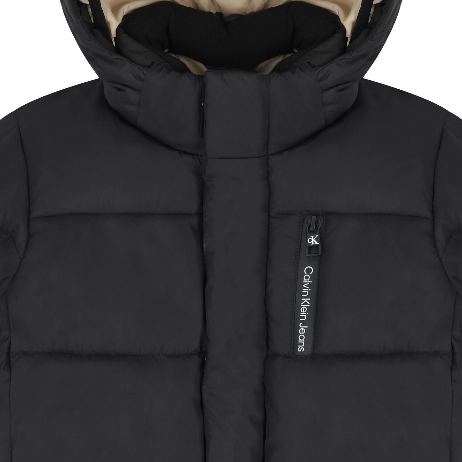 Boys Black Logo Padded Puffer Jacket, 2, hi-res image number null