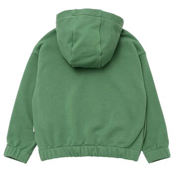 Boys Green Logo Zip Up Top