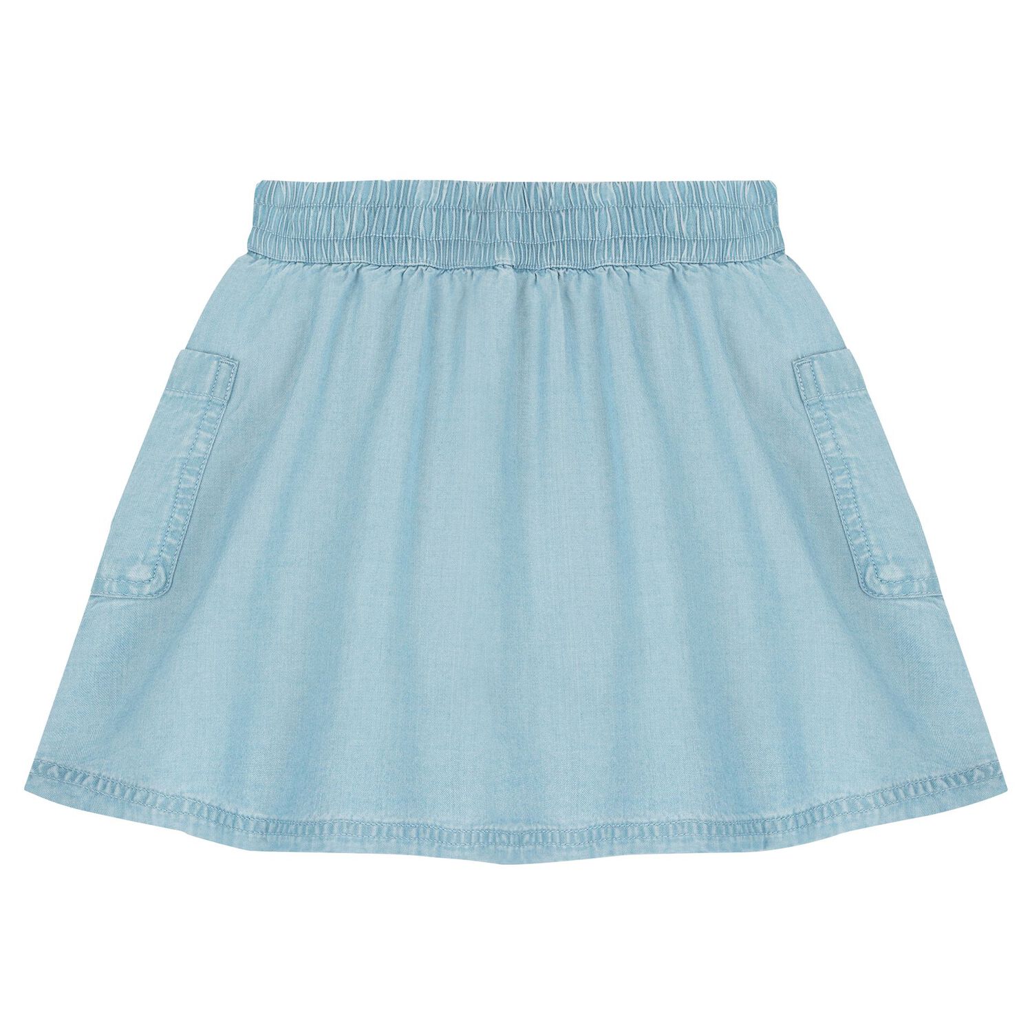 Girls Blue Logo Denim Skirts, 1, hi-res