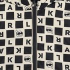 Younger Boys White & Black Ikonik Karl Reversible Puffer Jacket, 1, hi-res