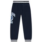 Boys Navy Blue Varsity Logo Joggers, 1, hi-res