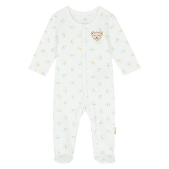 Baby Boys White Elephant & Teddy Babygrow