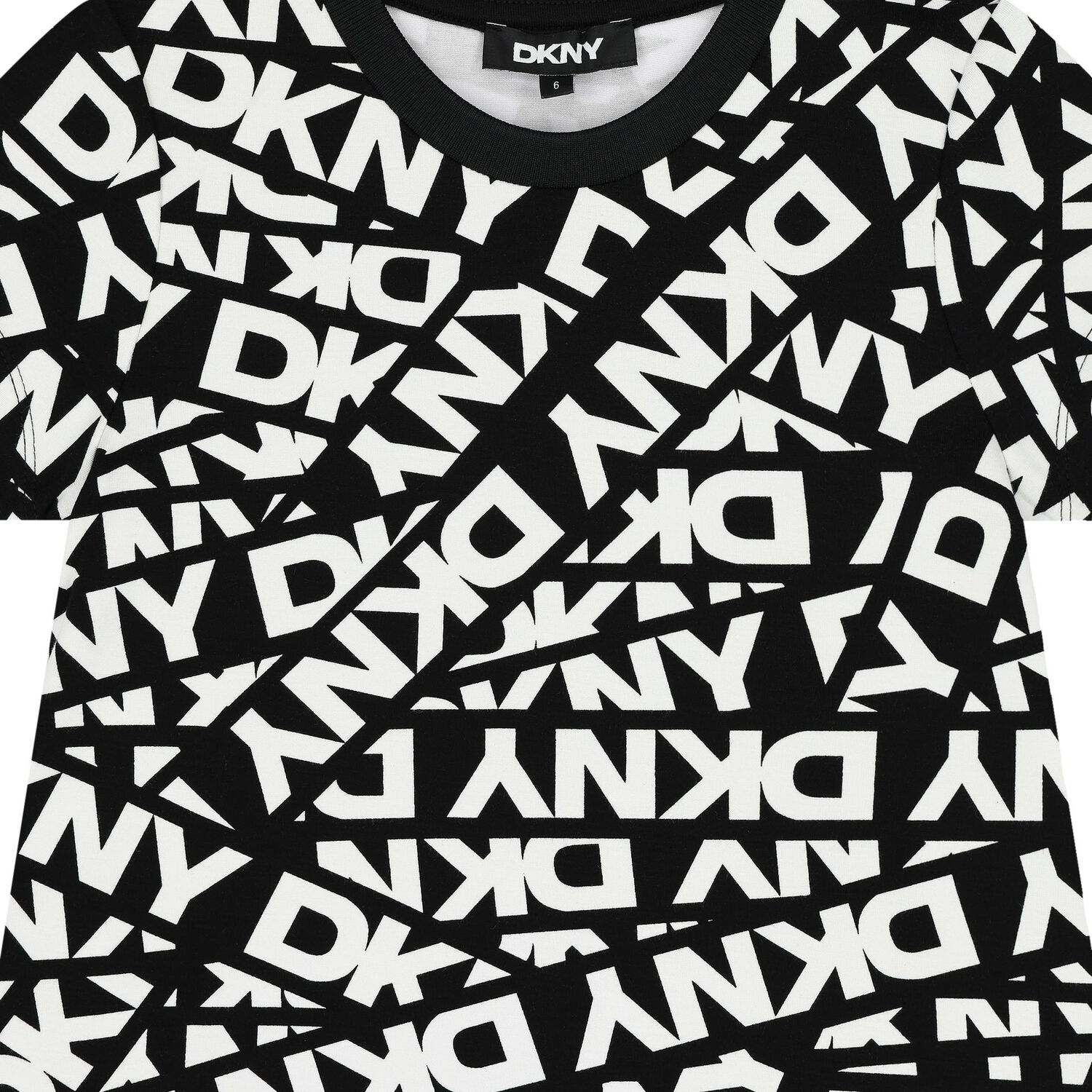 Girls Black & White Logo Dress, 1, hi-res image number null