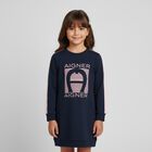Girls Navy Logo Dress, 1, hi-res