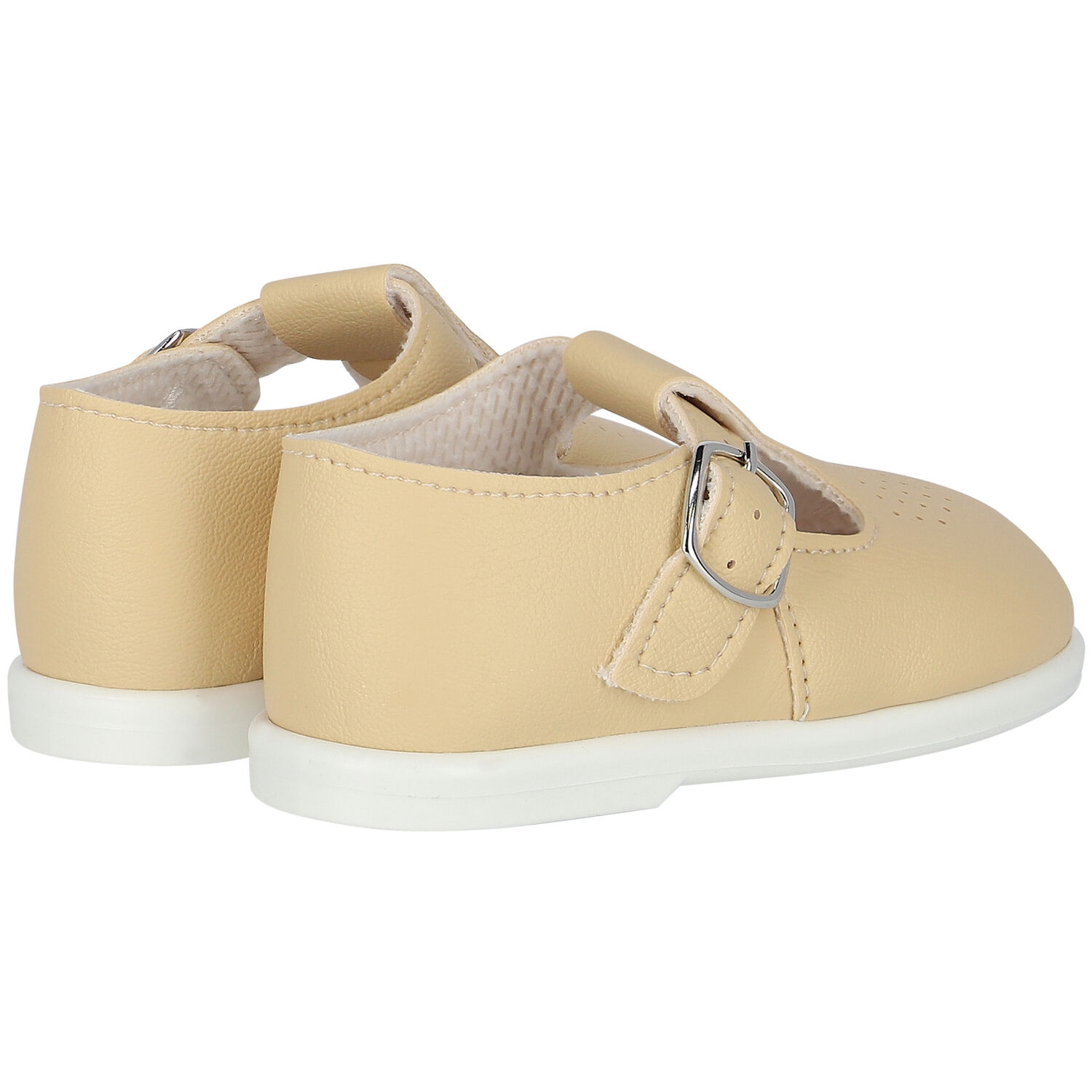 Baby Boys Beige Leather Shoes, 3, hi-res image number null