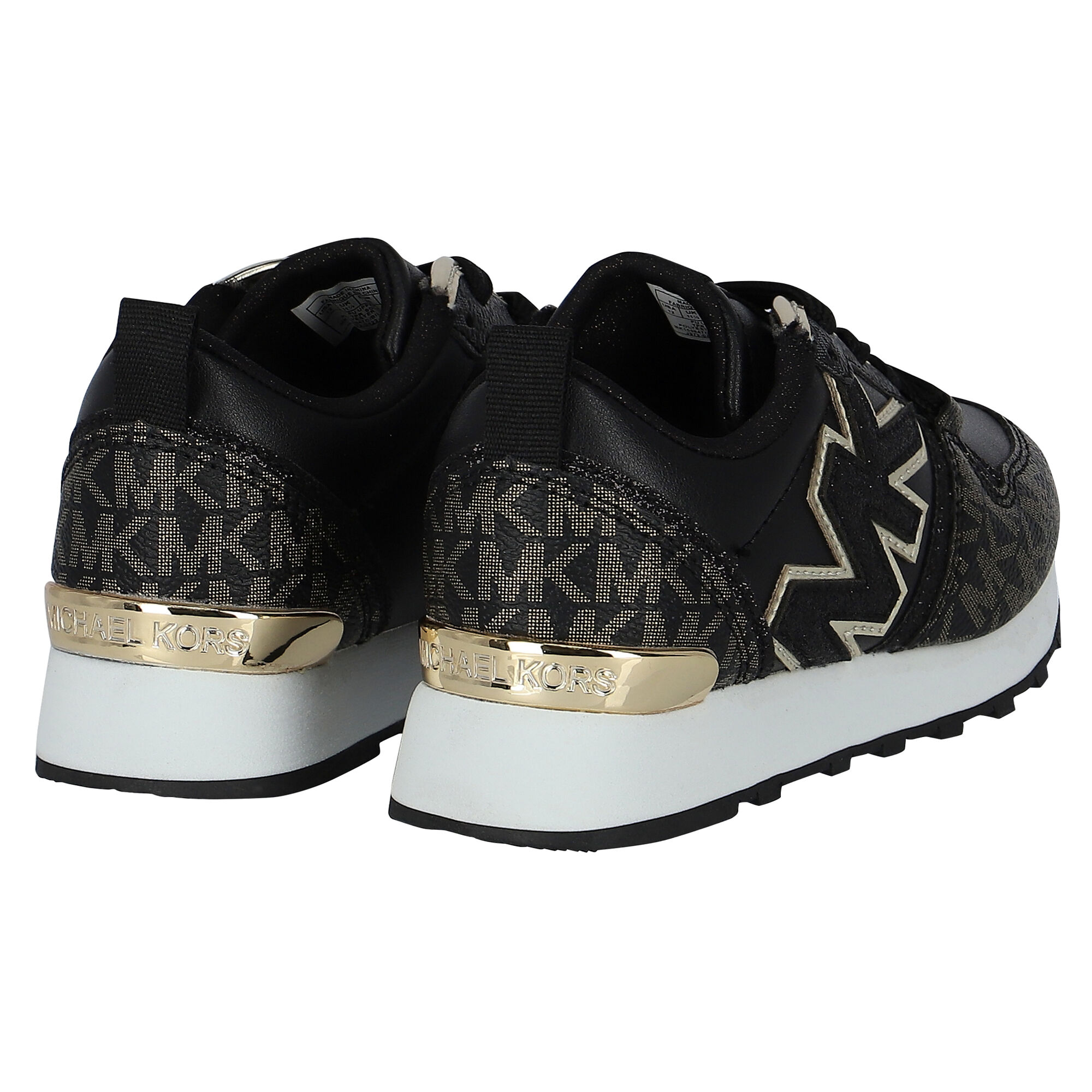 Girls black and gold trainers top