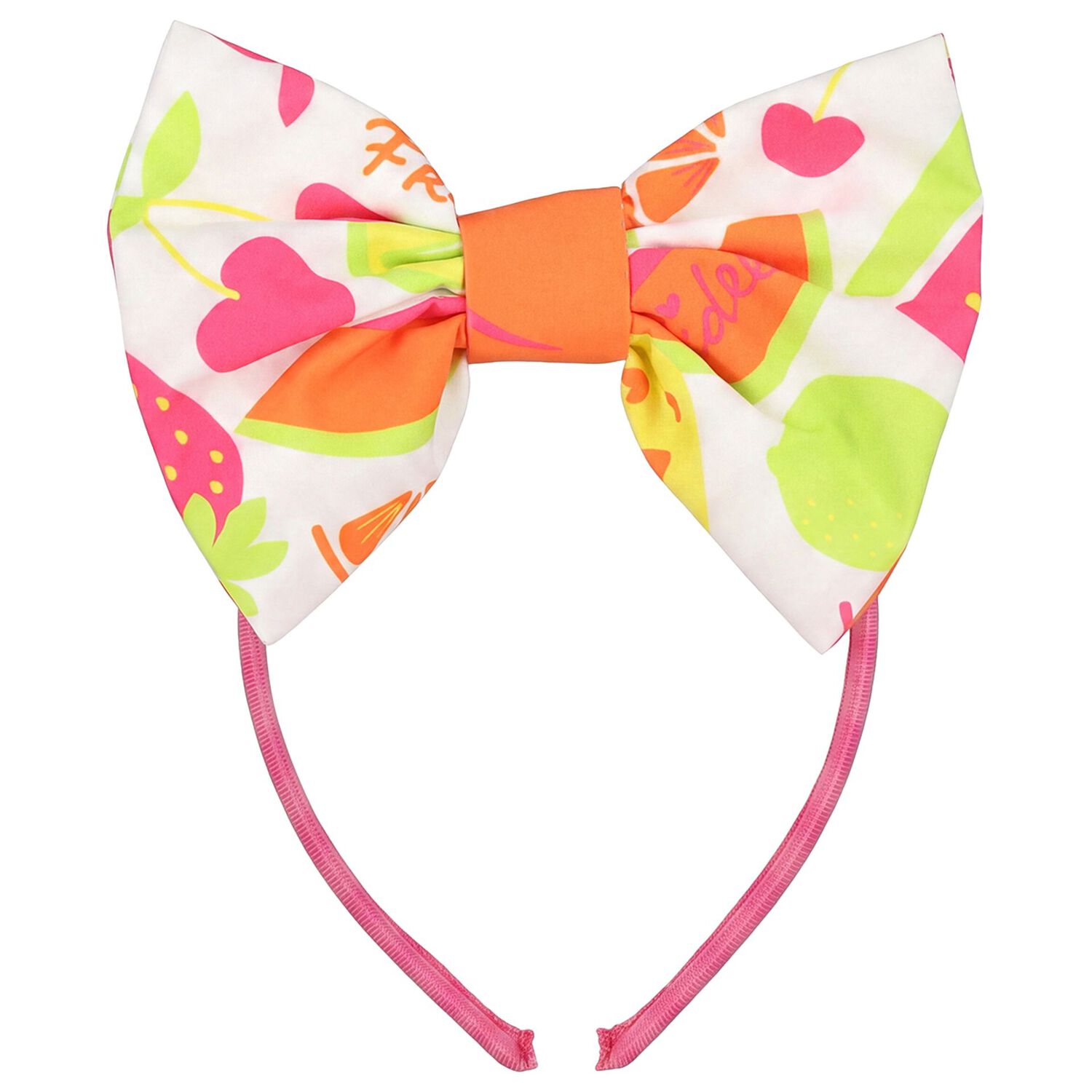 Girls White & Pink Bow Headband, 1, hi-res