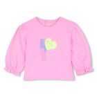 Younger Girls Pink Heart Long Sleeeve Top, 1, hi-res