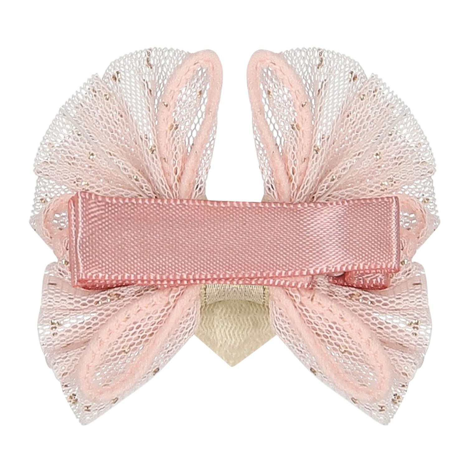 Younger Girls Pink & Gold Heart Hairclip, 1, hi-res image number null