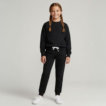 Girls Black Logo Joggers