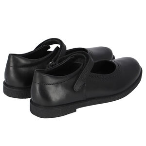 حذاء باليرينا جلد باللون الأسود للبنات