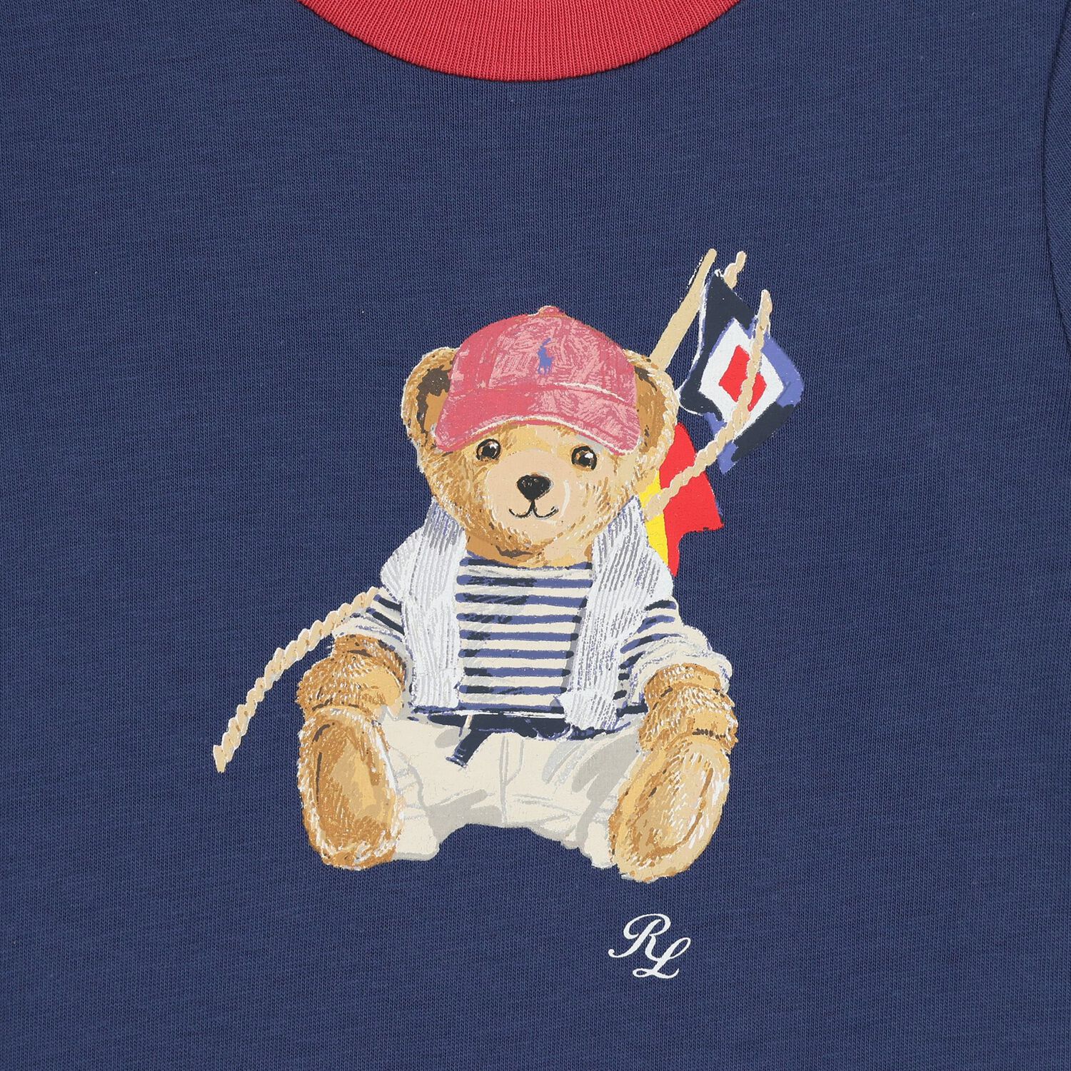 Baby Boys Navy Blue Polo Bear Romper, 1, hi-res