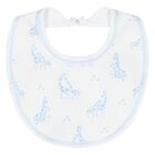 Baby Boys White & Blue Giraffe Bib, 1, hi-res
