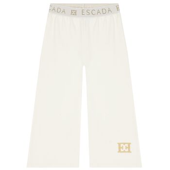 Girls Ivory Logo Trousers
