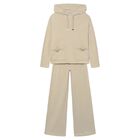 Girls Beige Trousers Set, 1, hi-res