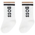 Younger Boys White, Beige & Black Socks ( 3-Pack ), 1, hi-res