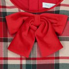 Girls Red Tartan Velvet Bow Dress, 1, hi-res