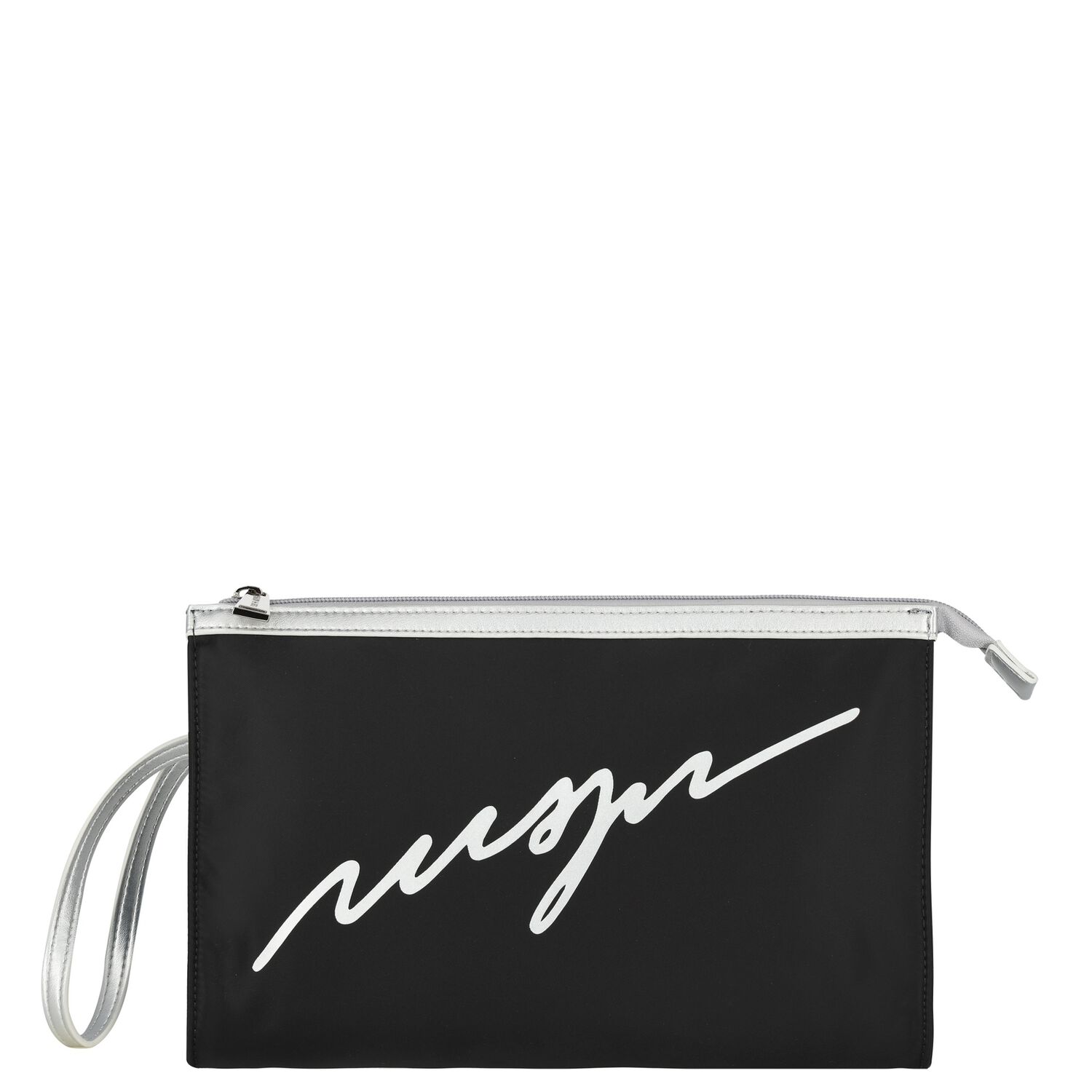 حقيبة يد بنات بالشعار باللون الأسود , 1, hi-res