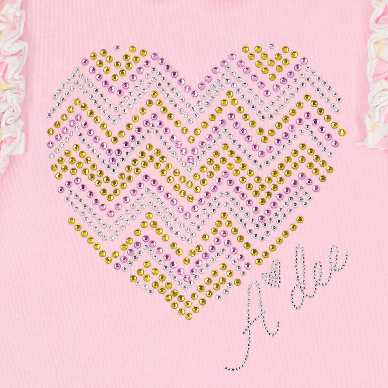Girls Pink & White Heart Skirt Set, 1, hi-res image number null