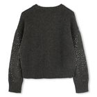 Girls Grey Embellished Knitted Jumper, 1, hi-res