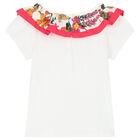 Girls White Ruffled Top, 1, hi-res