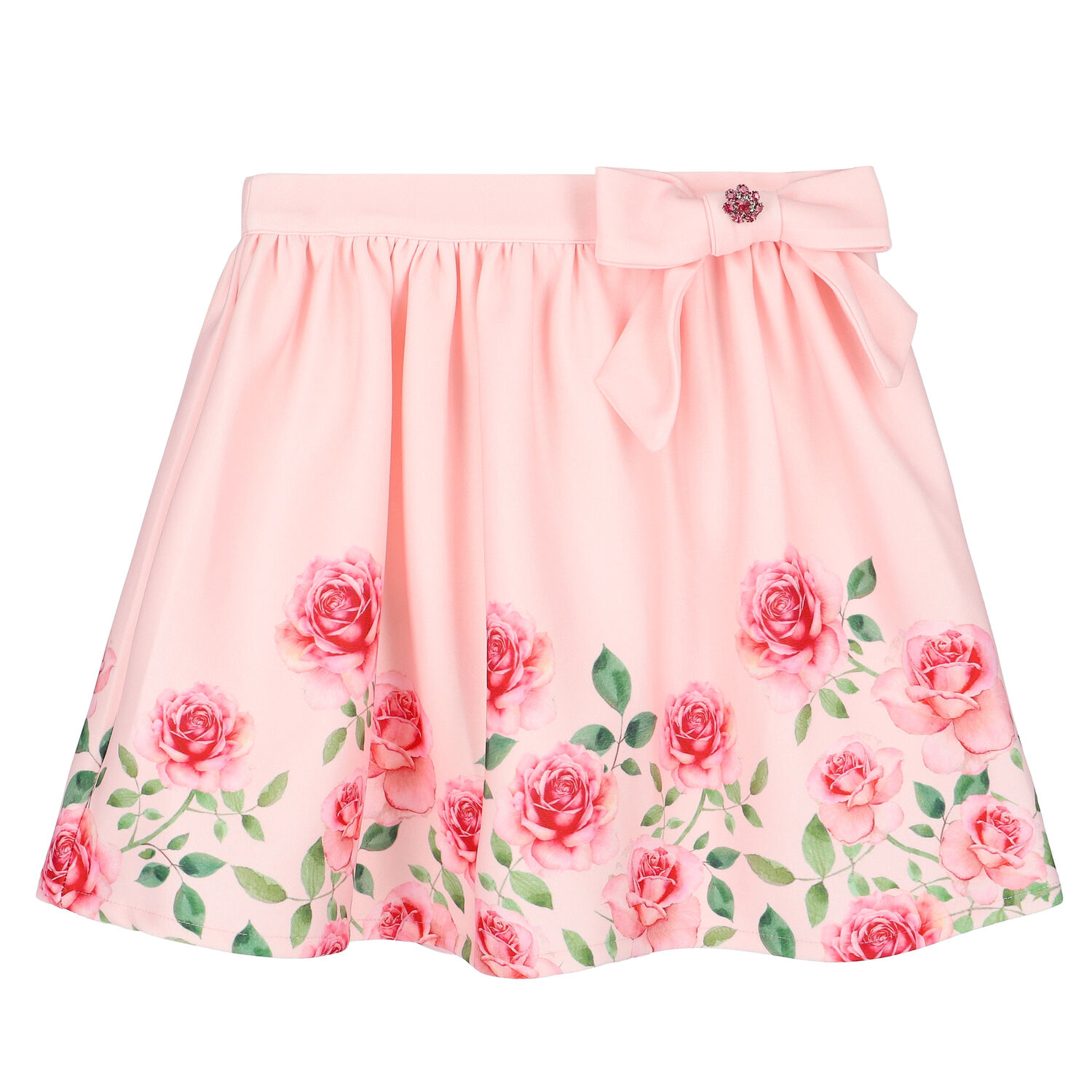 طقم تنورة بنات بالزهور باللون الوردي , 1, hi-res