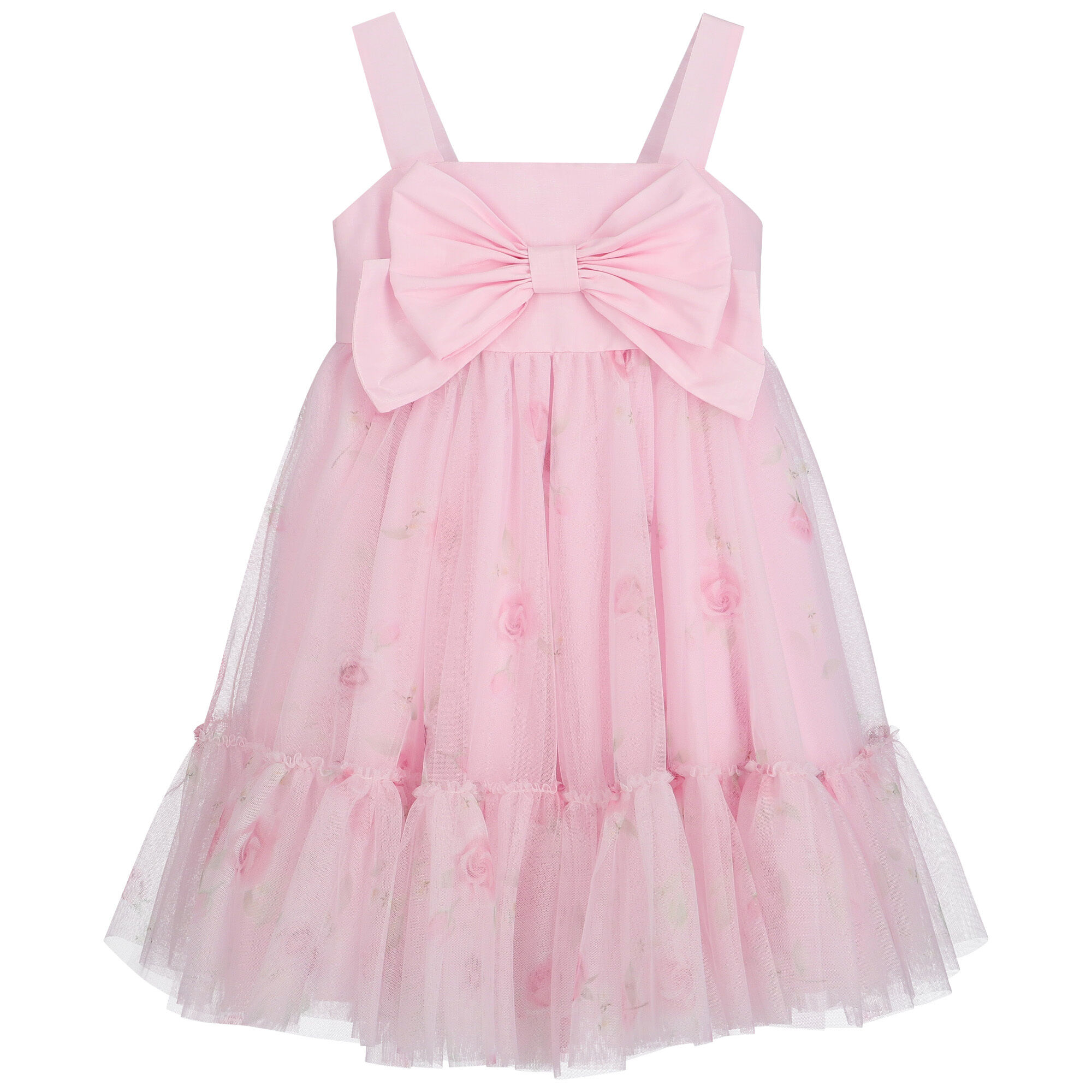 Lapin House floral-print ruffled dress - White