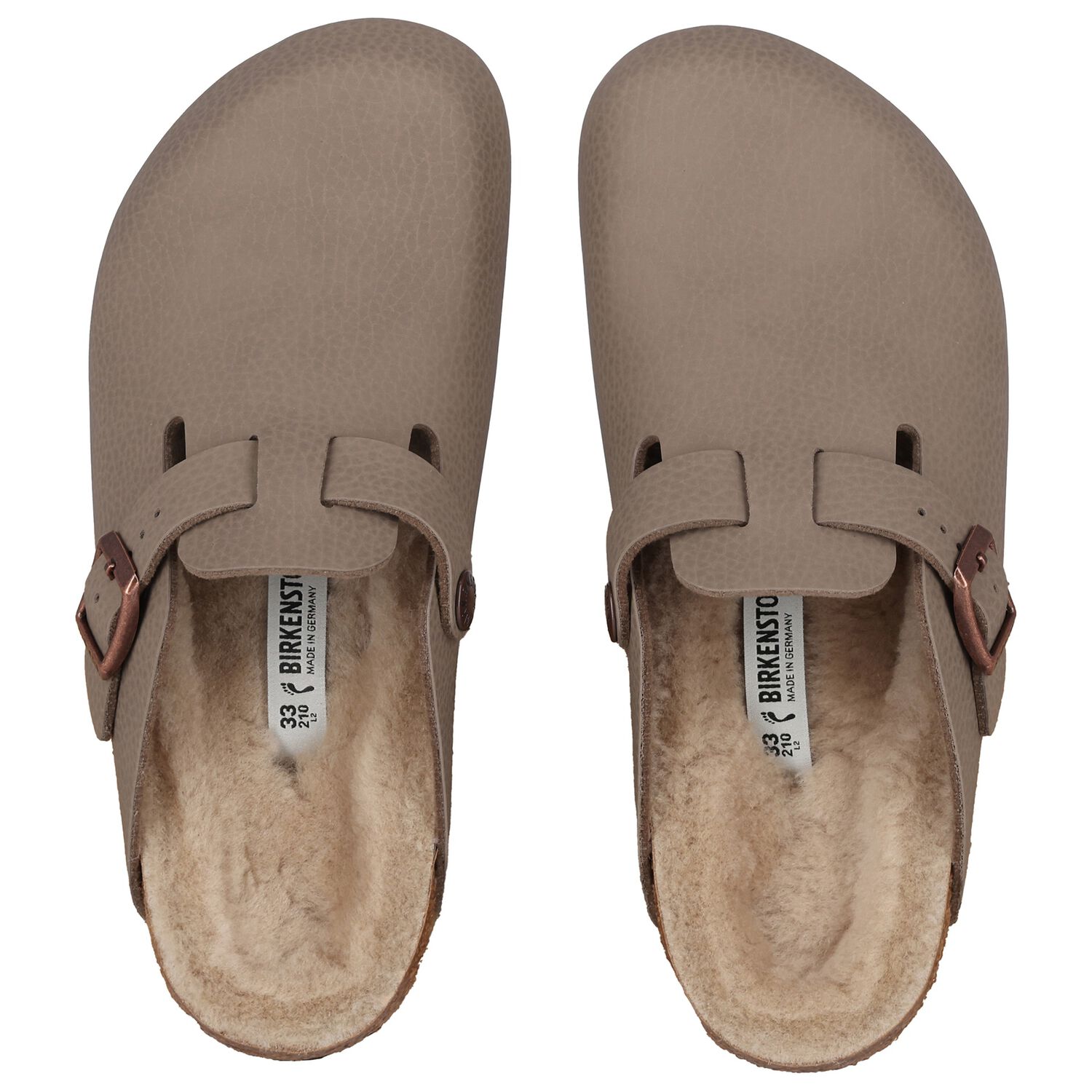 Girls Beige Logo Leather Clog , 1, hi-res