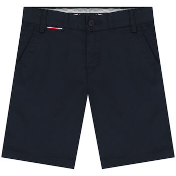 Boys Navy Blue Logo Chino Shorts