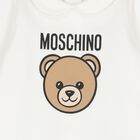 White Teddy Bear Logo Babygrow Gift Set, 1, hi-res