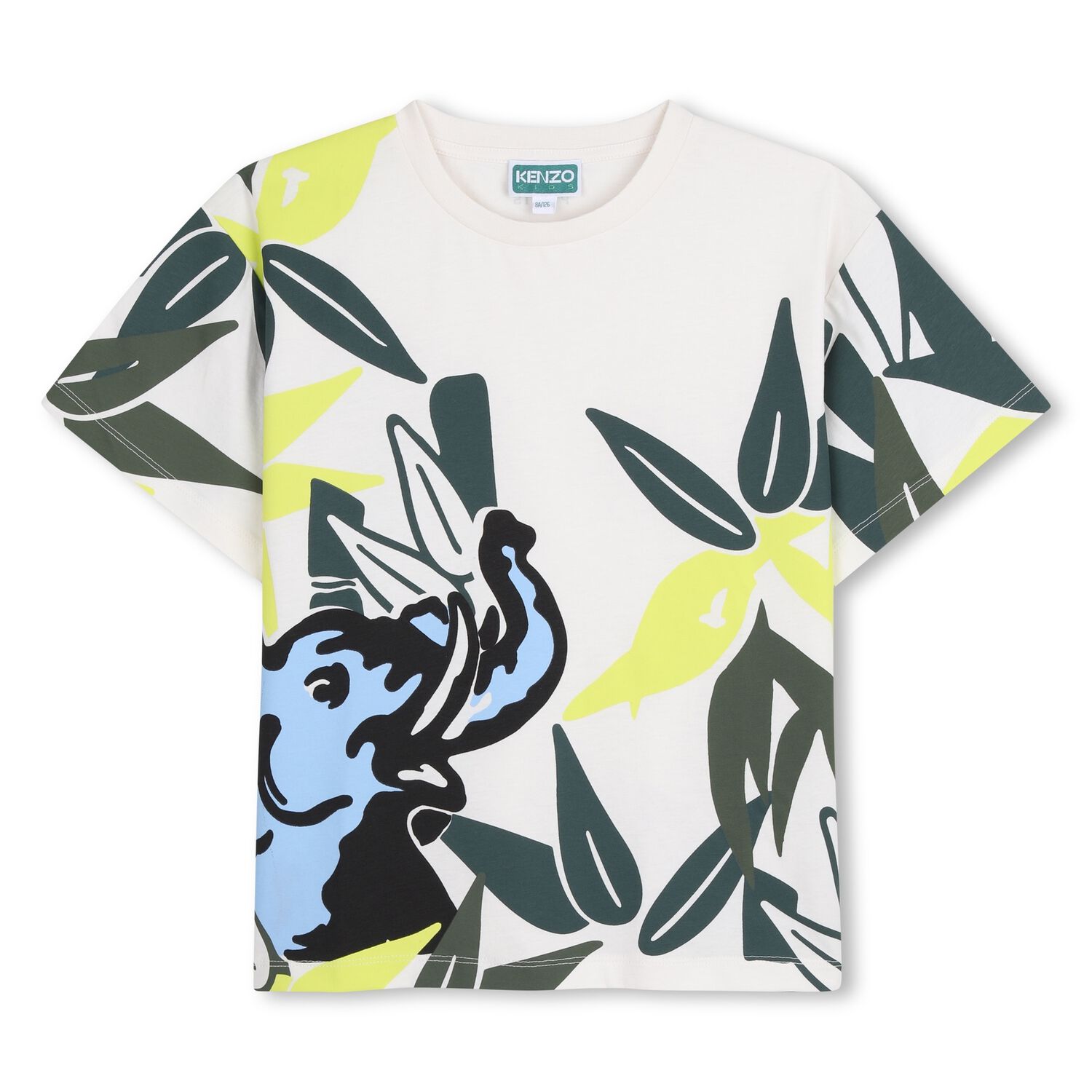 Boys Ivory Elephant Jungle T-Shirt, 1, hi-res