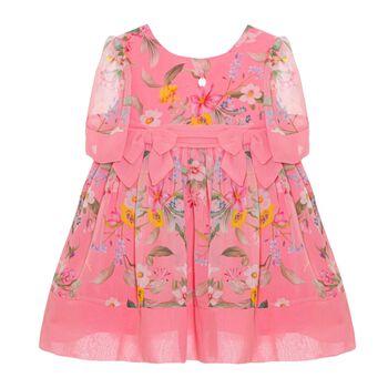 Baby Girls Pink Floral Chiffon Dress