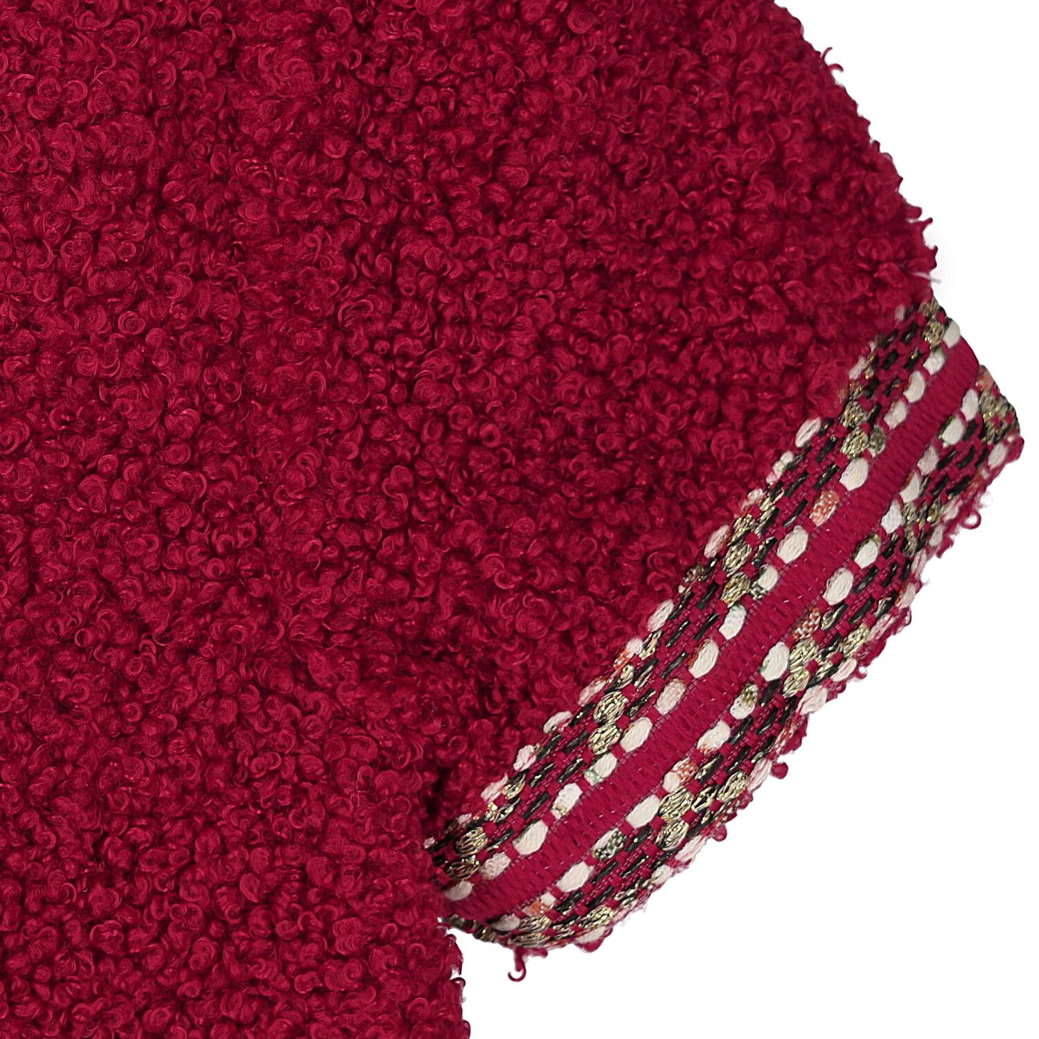 Girls Burgundy Boucl&eacute; Dress, 2, hi-res