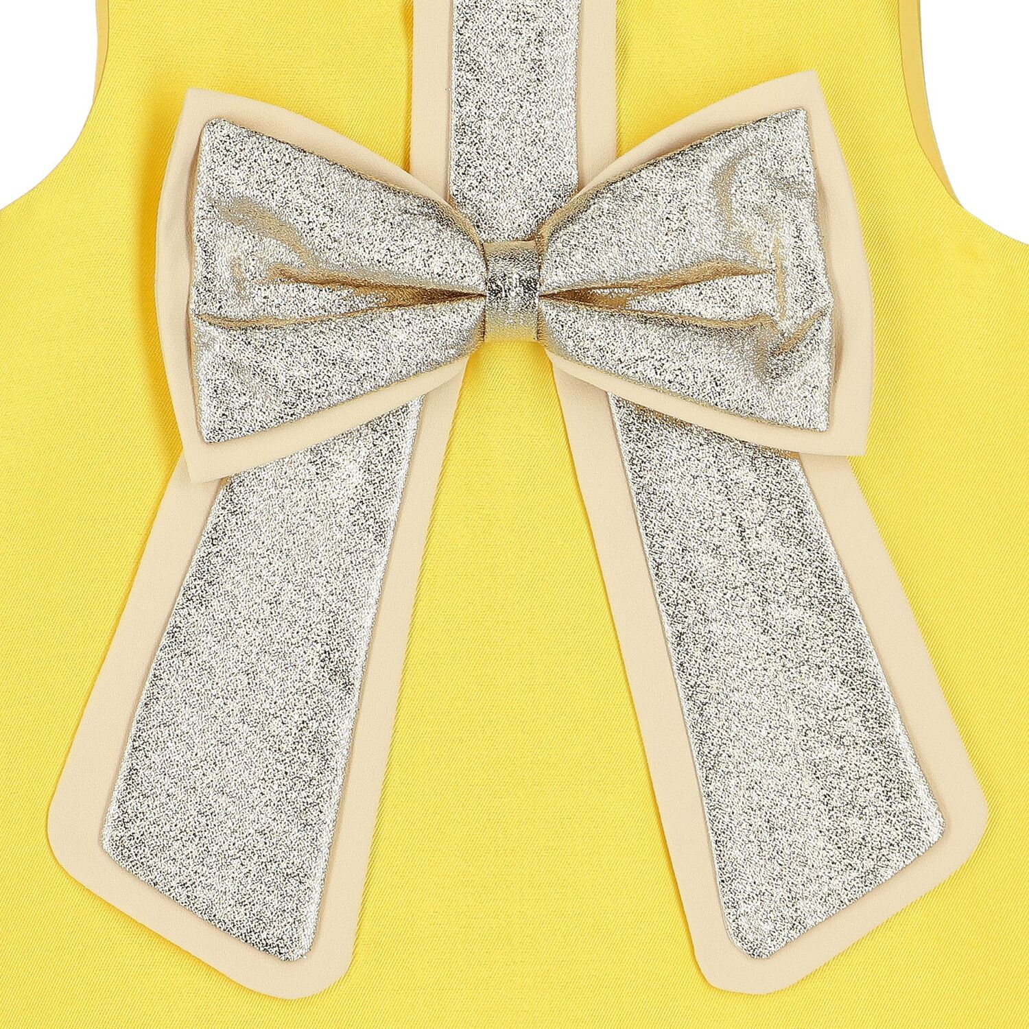 Girls Yellow Bow Satin Dress, 1, hi-res image number null