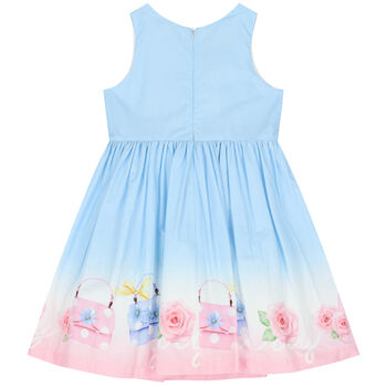 Girls Blue Bow Dress