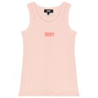 Girls Pink Logo Ribbed Top, 1, hi-res