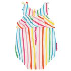 Baby Girls White Striped Bodysuit, 1, hi-res