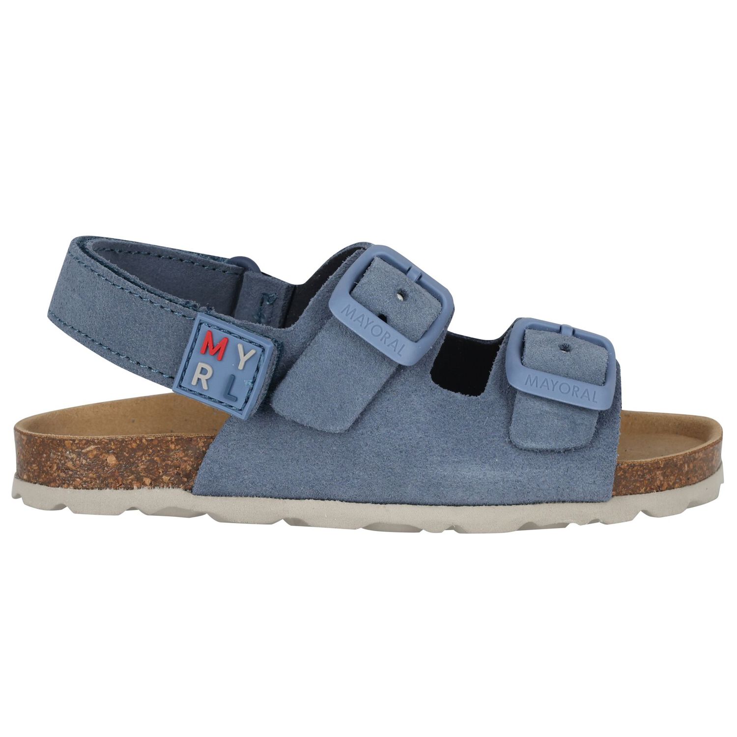 Baby Boys Blue Leather Sandal, 1, hi-res