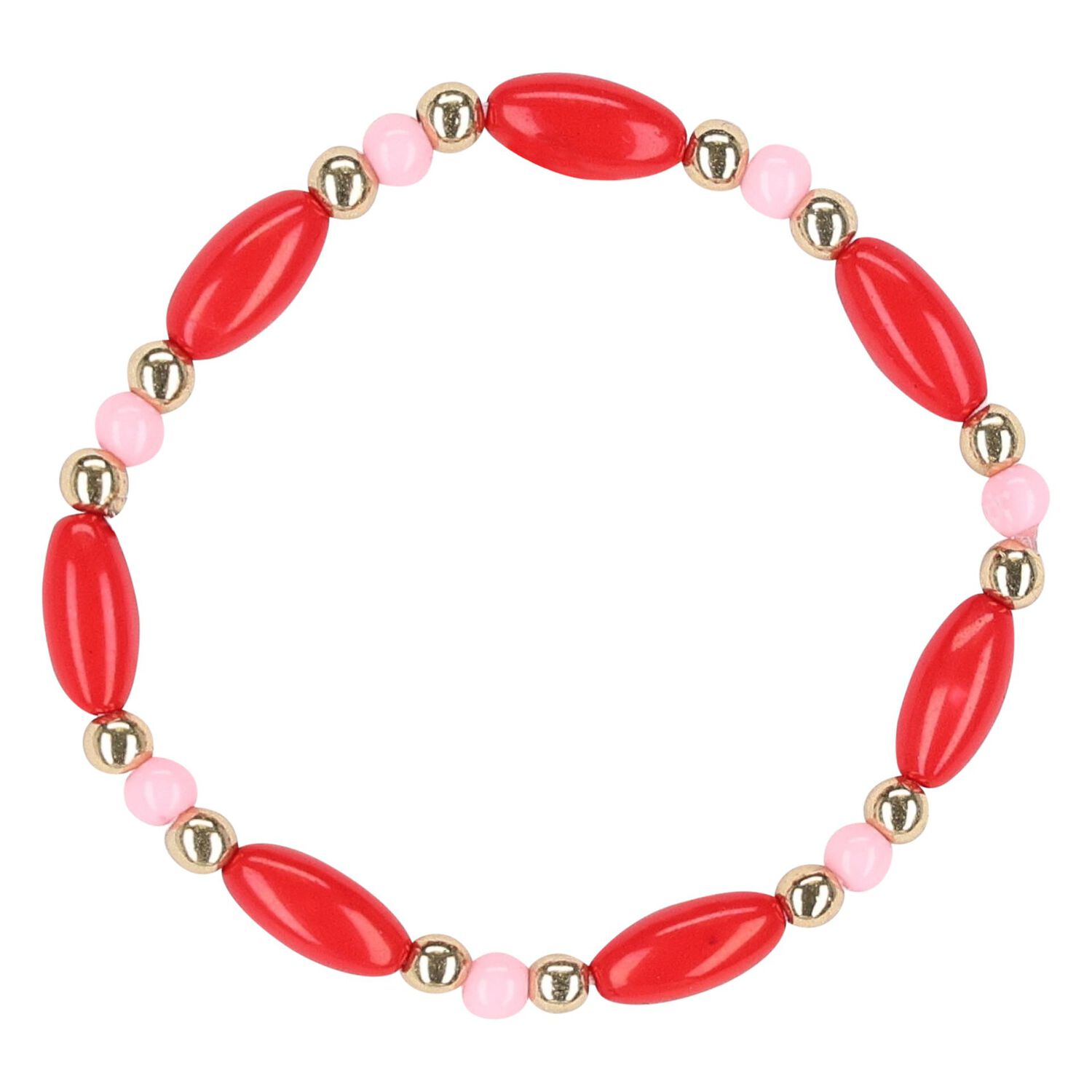 Girls Pink, Orange & Red Bracelets ( 5-Pack ), 1, hi-res