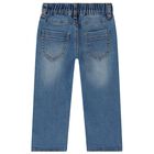 Younger Boys Blue Teddy Bear Logo Jeans, 1, hi-res