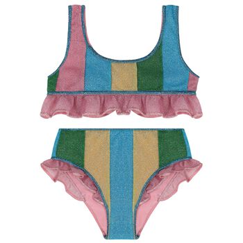 Girls Rainbow Stripe Lumiere Bikini