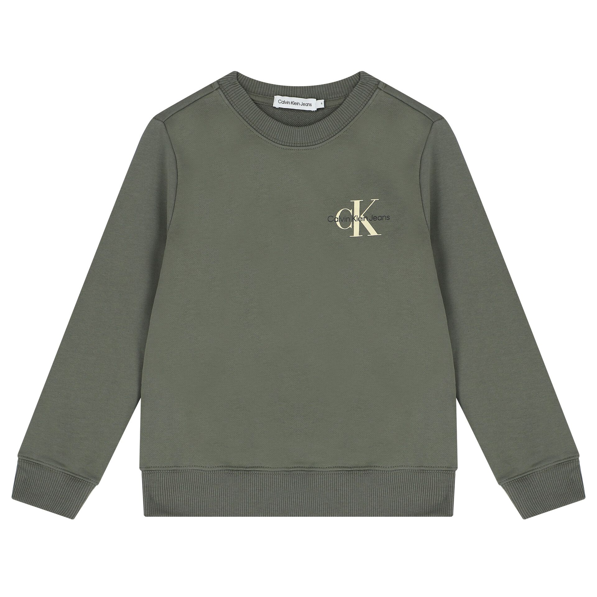 Calvin Klein Boys Green Logo Sweatshirt Junior Couture