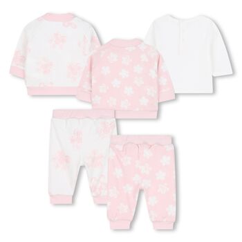 Younger Girls Reversible Pink & White Tracksuit Set