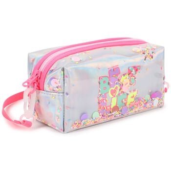Girls Silver Iridescent Pencil Case