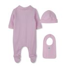 Baby Girls Pink Logo Babygrow Gift Set, 1, hi-res