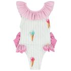 ملابس سباحة آيس كريم باللون الوردي والأخضر للبنات, 1, hi-res