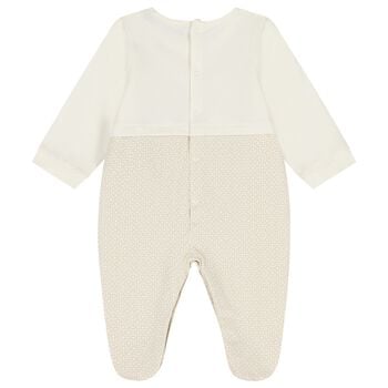 Ivory & Beige Teddy Bear Logo Babygrow